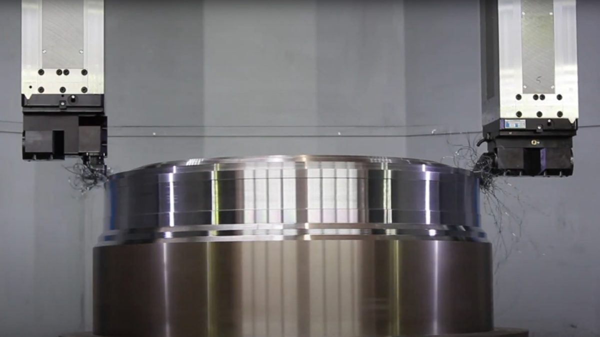 Video image of a carousel lathes.