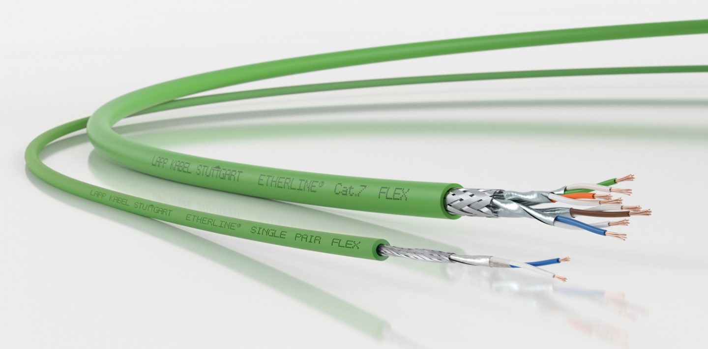 The picture shows the ETHERLINE® T1 cable.