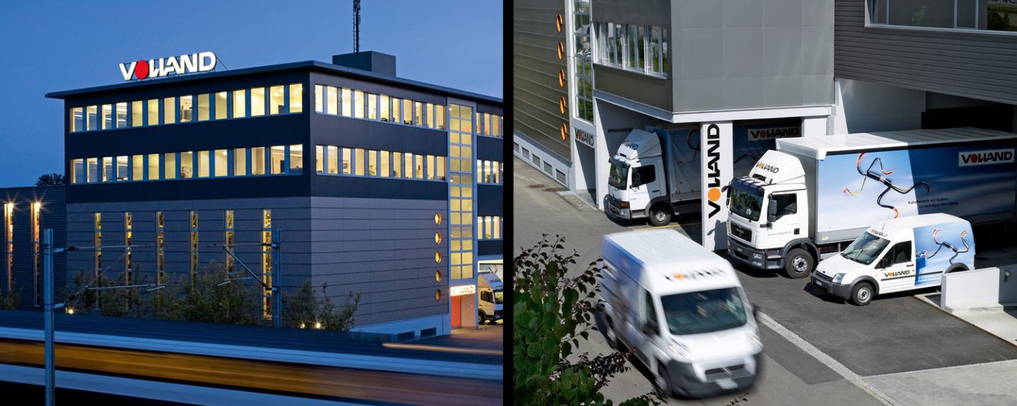 On the picture you can see Volland’s headquarters and the entrance with the vehicle fleet.