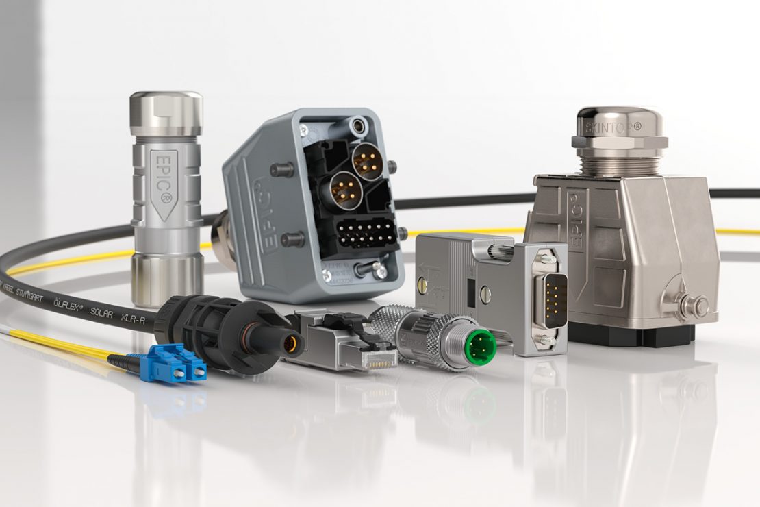 You can see the brand image with various EPIC® industrial connectors from LAPP.