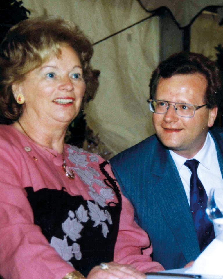 The picture shows Ursula Ida and her Son Andreas Lapp on her 65th birthday in 1995