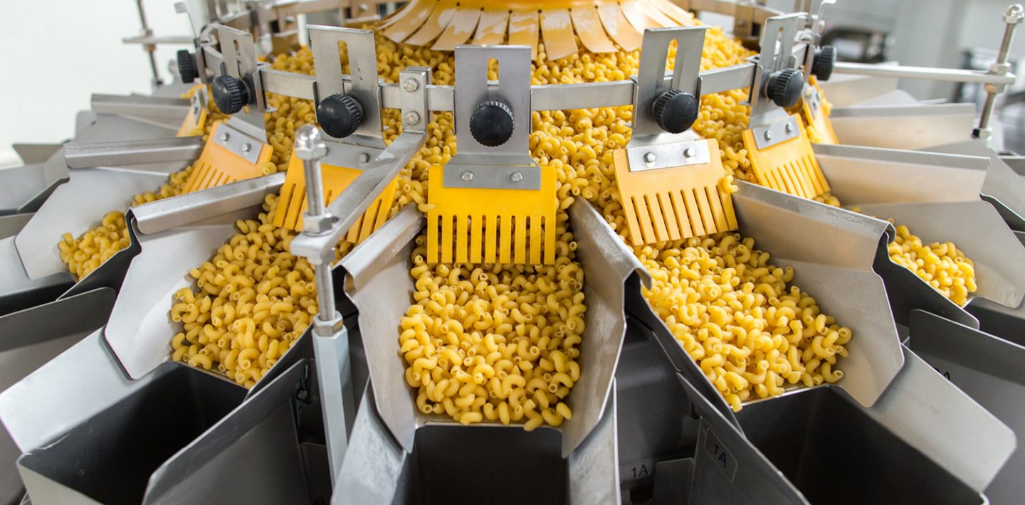 The picture shows a plant for the production of pasta.