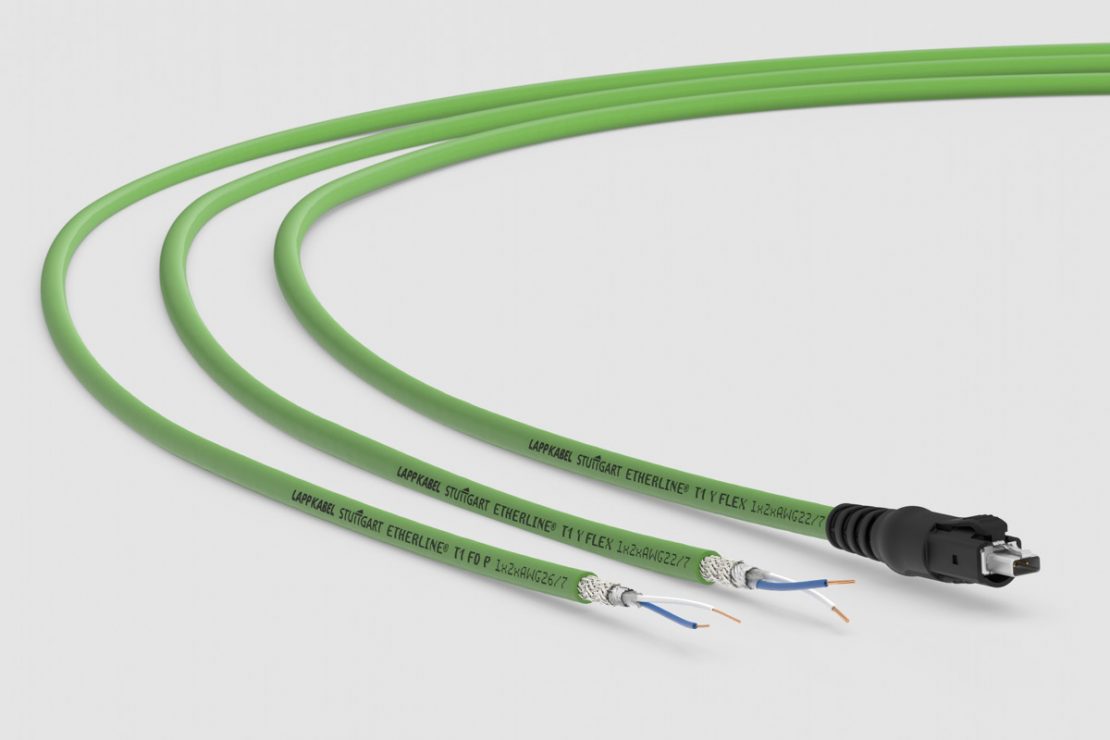 Das Bild zeigt drei Single Pair Ethernet Kabel.