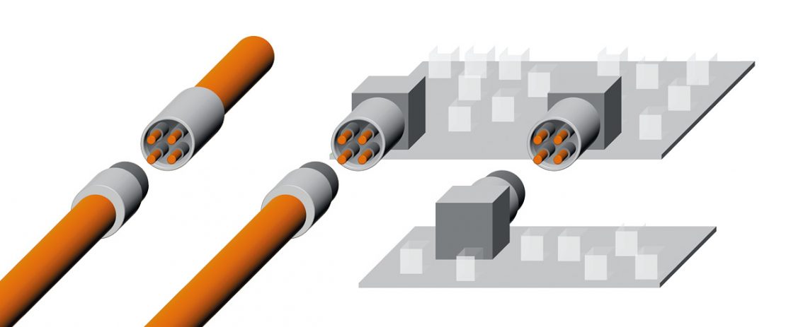 The illustration shows 4 different connection types for connectors.