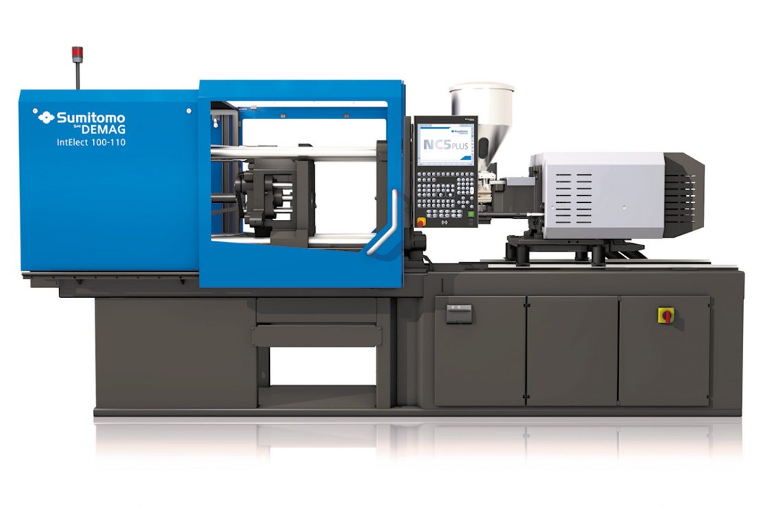 The picture shows a fully electric injection molding machine of the IntElect series from Sumitomo.