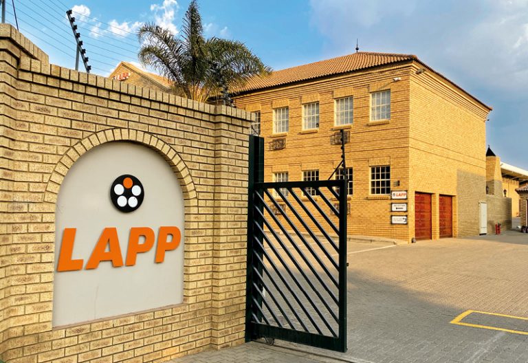 The picture shows the entrance with the LAPP logo and parts of the LAPP Southern Africa building.