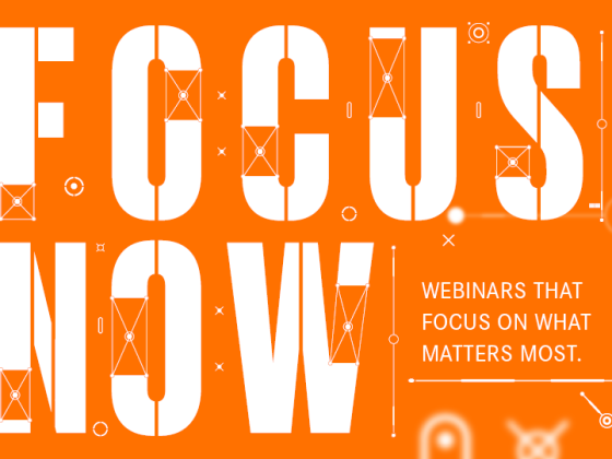 The illustration shows the visual for the new webinar series FOCUS NOW.