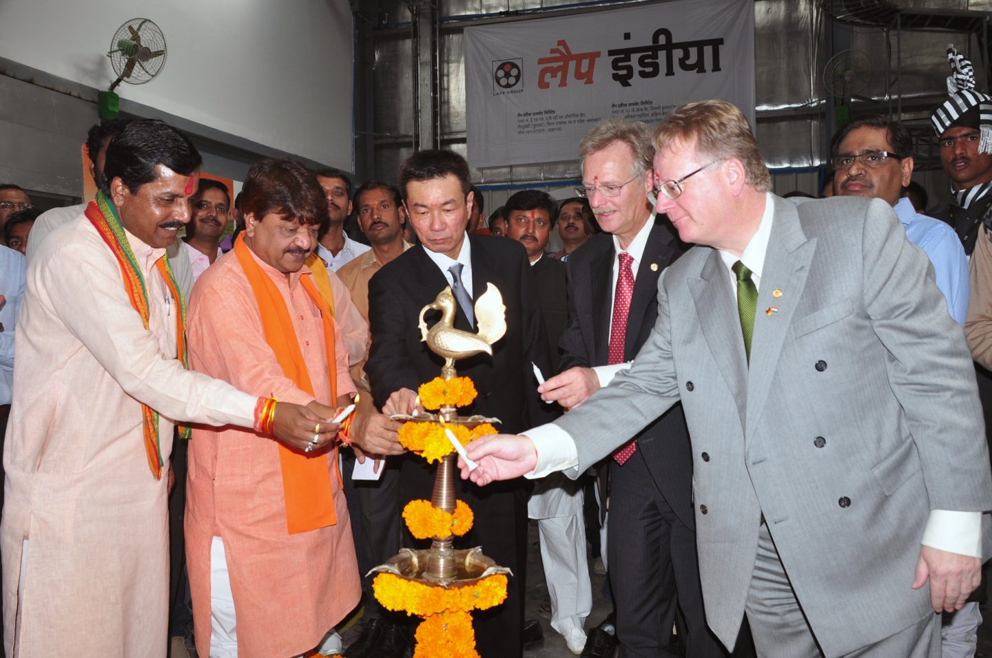 Traditional Candle Ceremony at the inauguration of the Bhopal plant